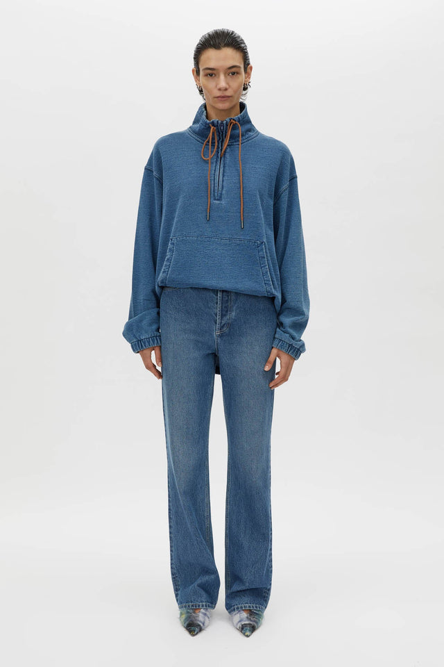 Camilla and Marc | Meena Denim Fleece Pullover - Classic Blue