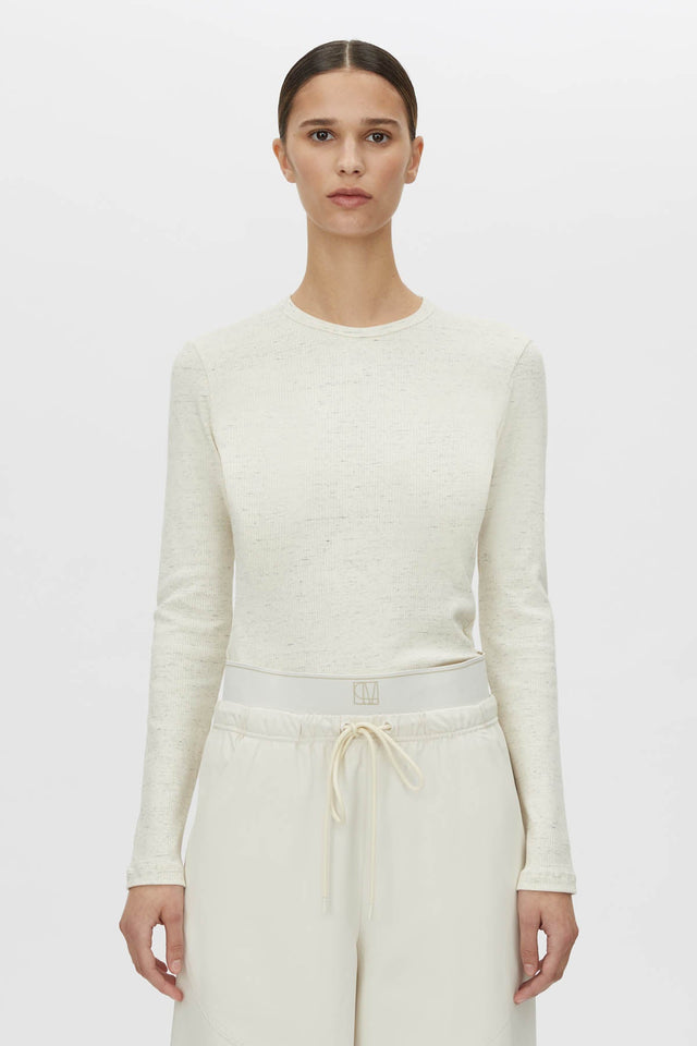 Camilla and Marc | Nora Long Sleeve Monogram Top - Ivory Marle