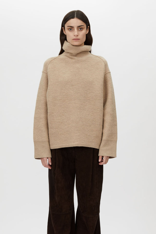 Camilla and Marc | Rohan Knit Funnel Neck Sweater - Oatmeal Melange