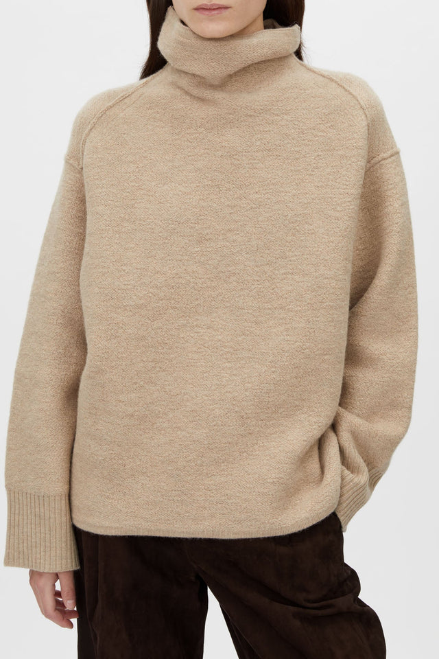 Camilla and Marc | Rohan Knit Funnel Neck Sweater - Oatmeal Melange