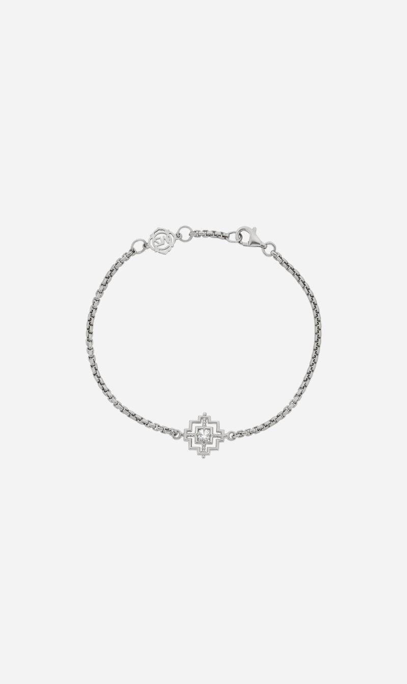 Zoe & Morgan | Centered Bracelet - Silver/White Zircon