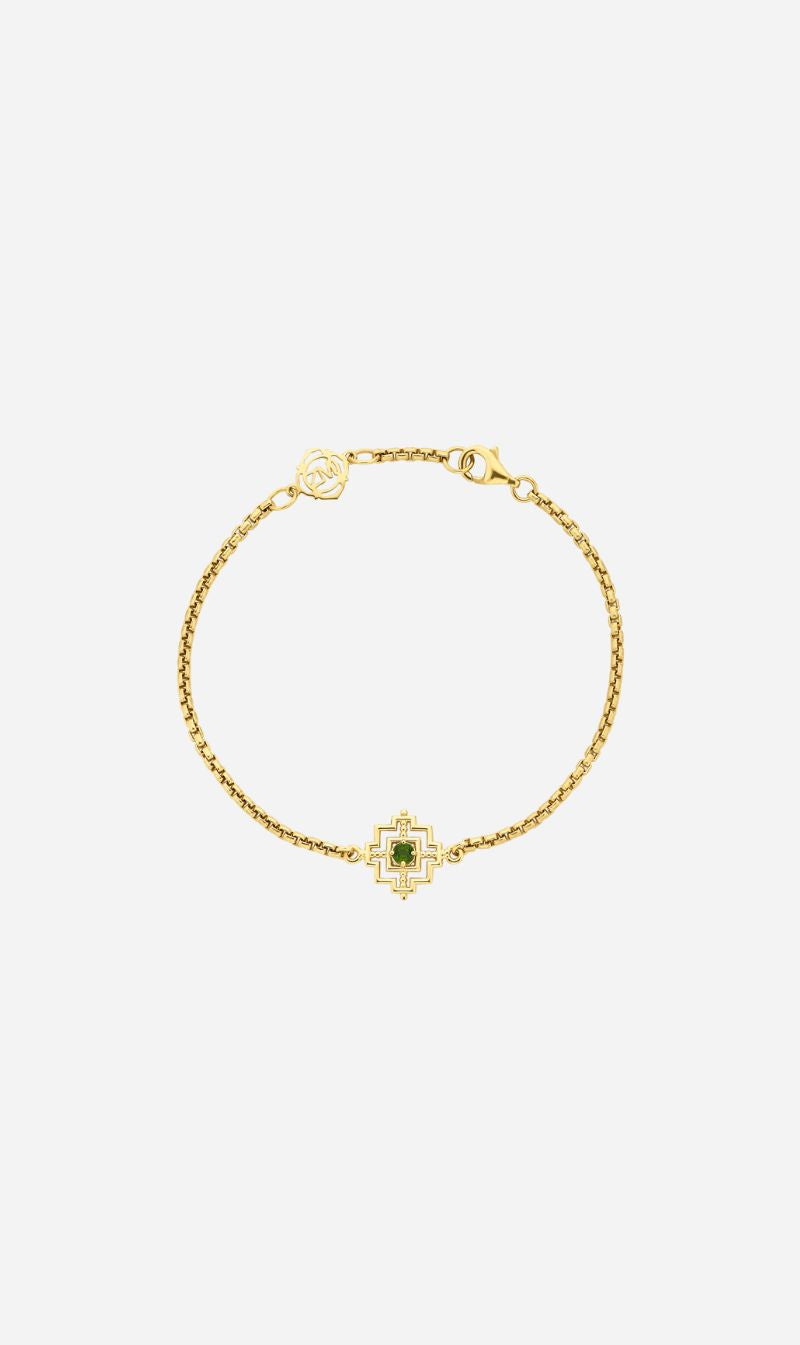 Zoe & Morgan | Centered Bracelet - Gold/Chrome Diopside
