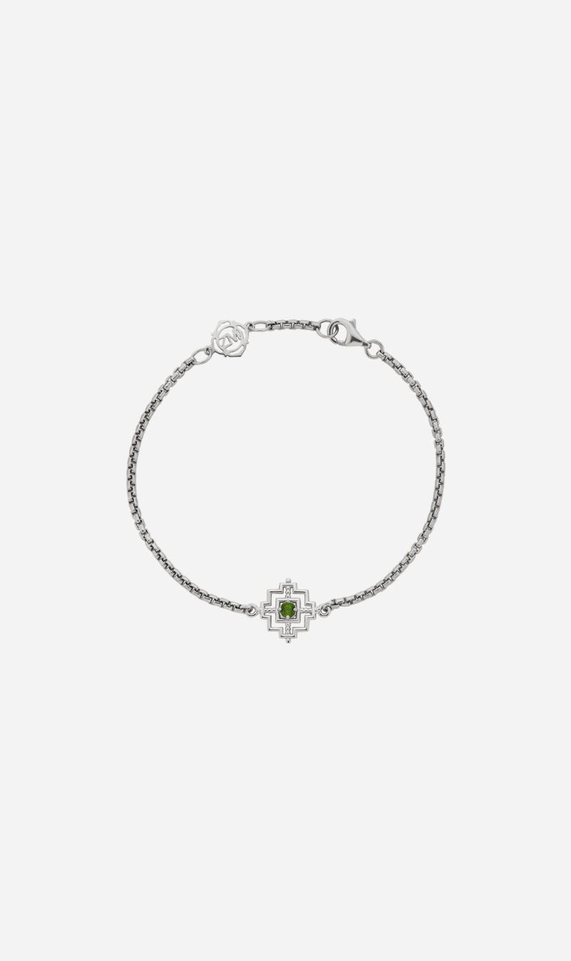 Zoe & Morgan | Centered Bracelet - Silver/Chrome Diopside