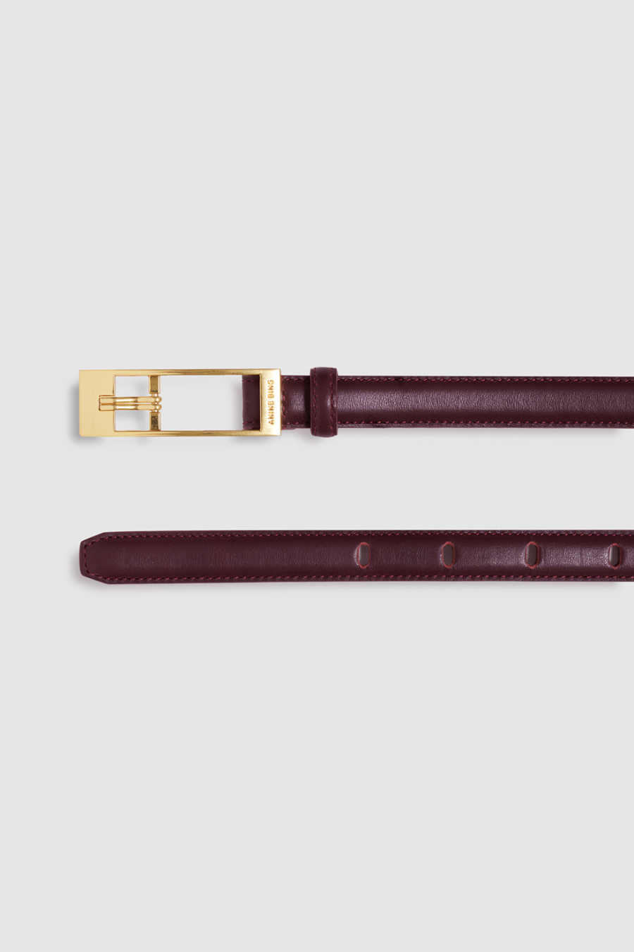 Anine Bing | Elly Belt Smooth Leather - Fig