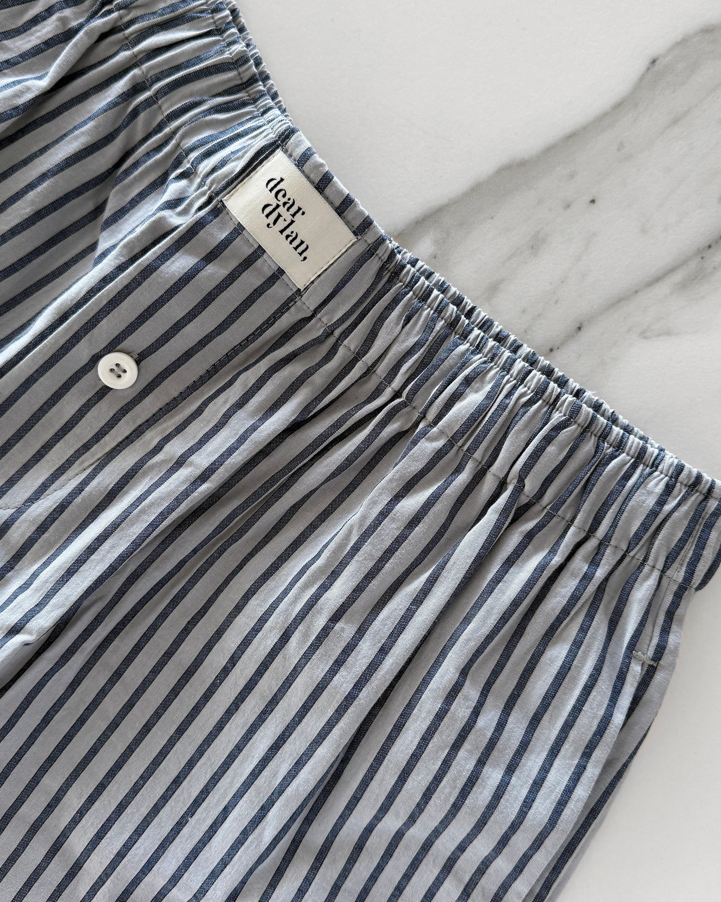 Dear Dylan | Boxer Pant - Steel Blue Stripe