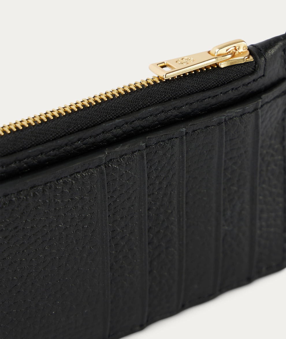 Deadly Ponies | Zip Card Holder - Black / Brass