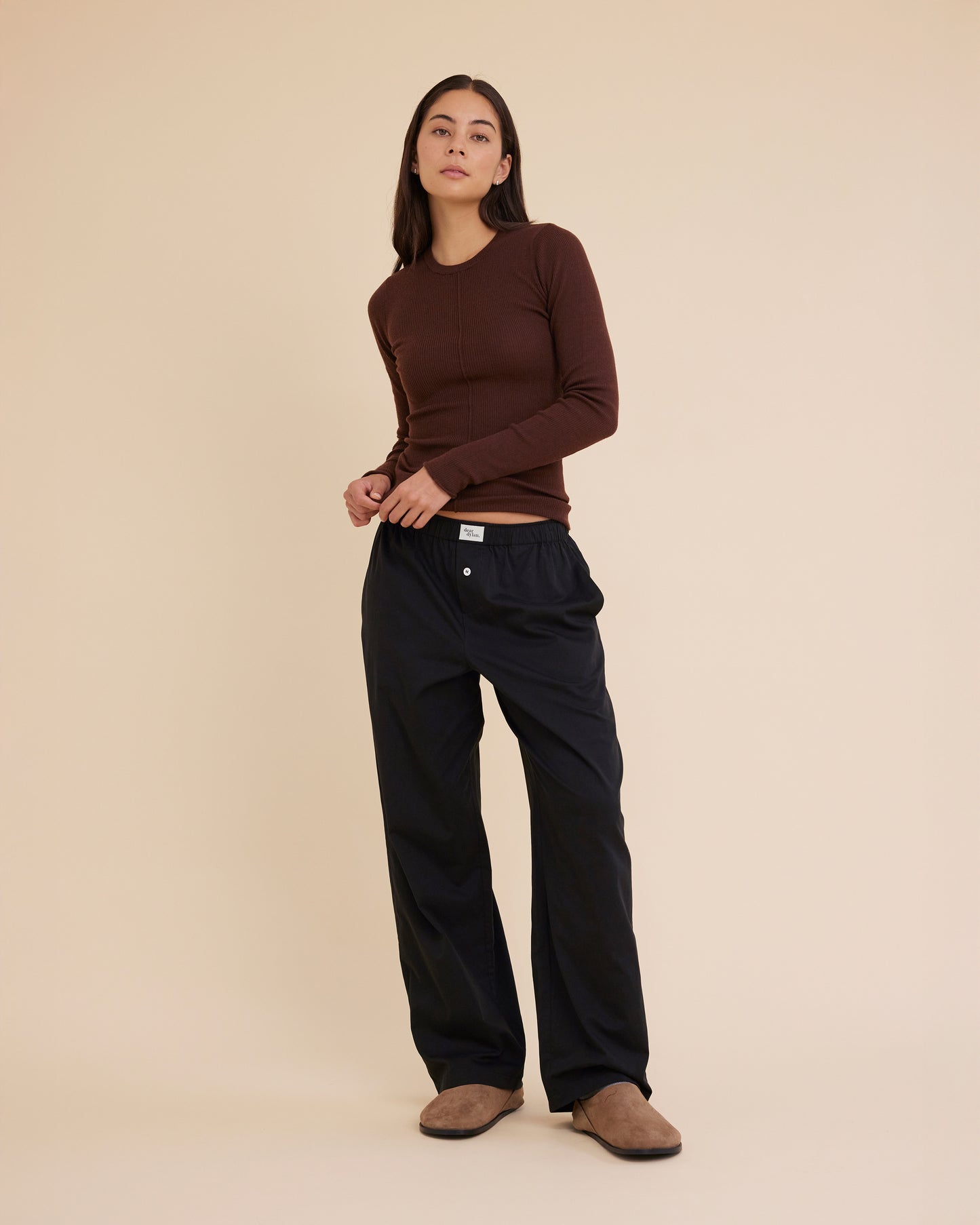Dear Dylan | Merino Long Sleeve Knit - Tabac