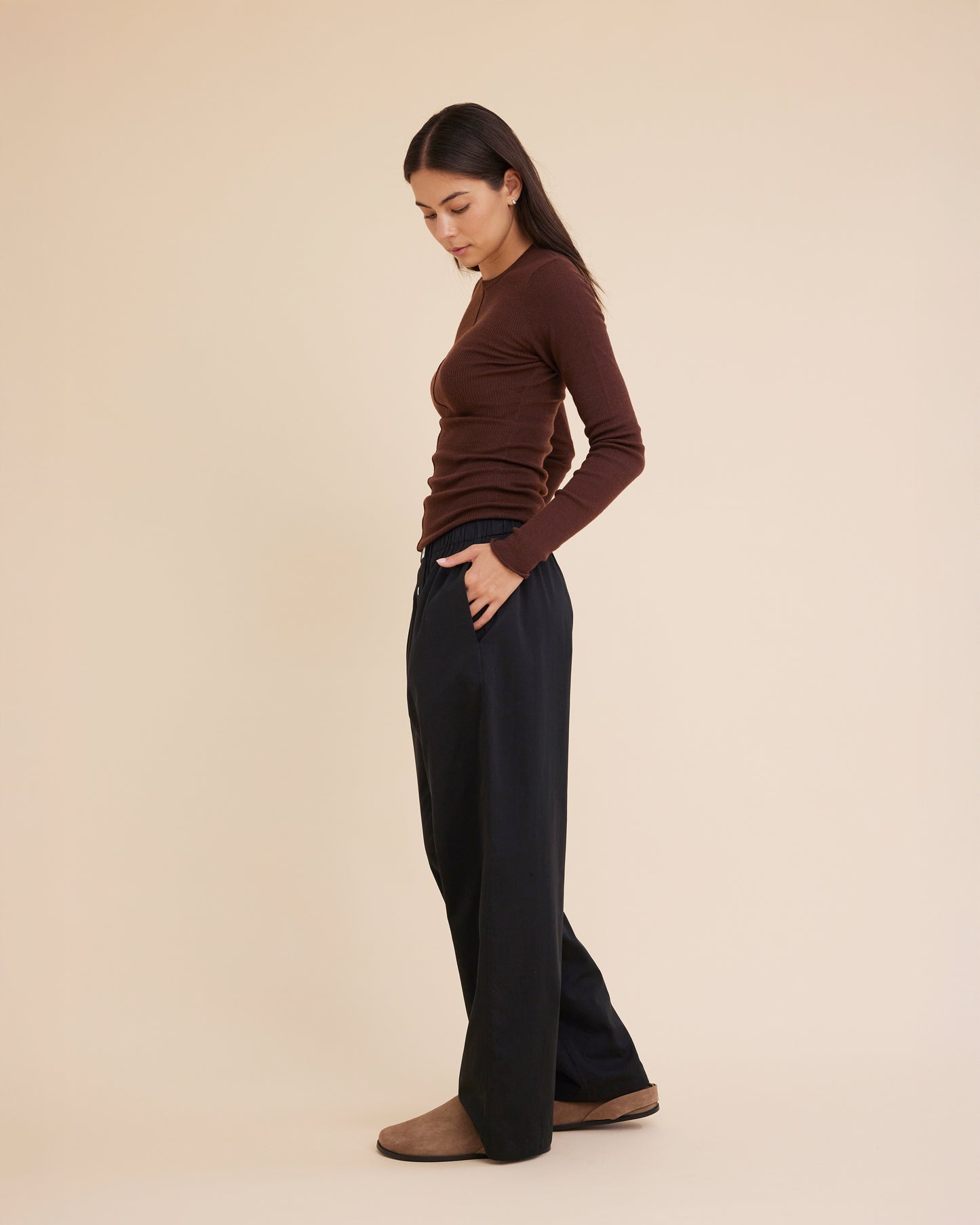 Dear Dylan | Merino Long Sleeve Knit - Tabac