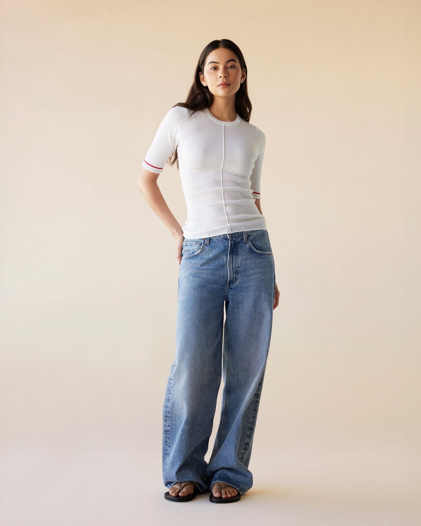 Dear Dylan | Merino Line Tee - Ivory