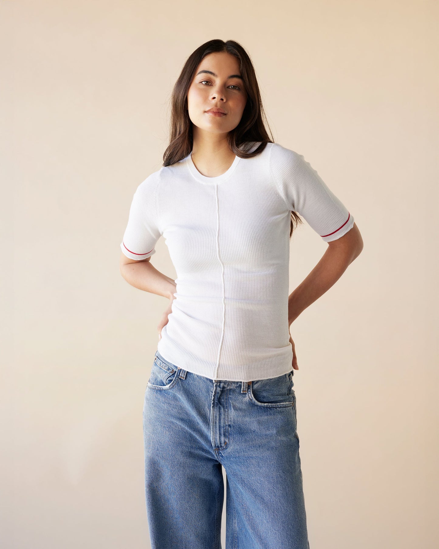 Dear Dylan | Merino Line Tee - Ivory