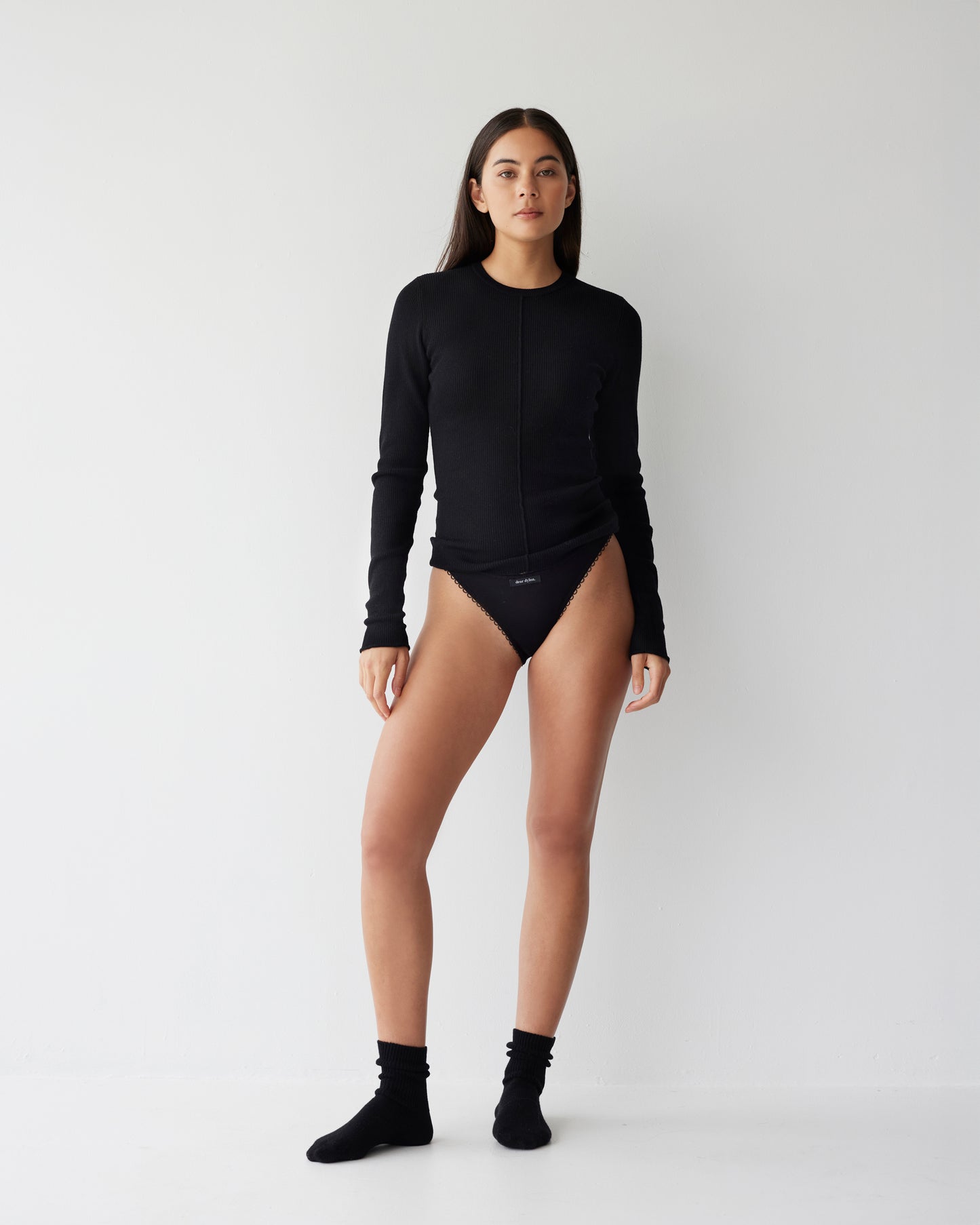 Dear Dylan | Eyelet Trim Brief - Noir