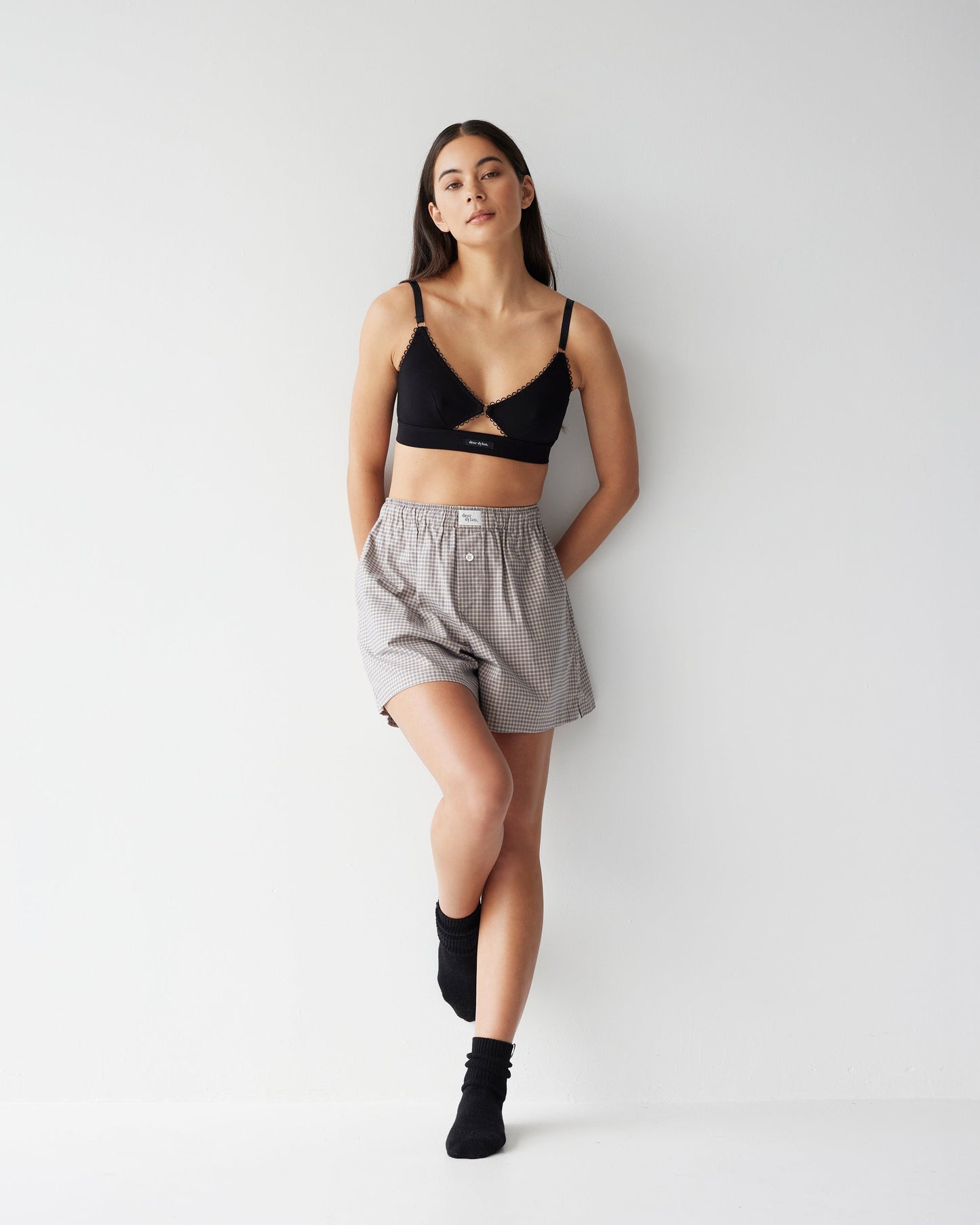 Dear Dylan | Eyelet Trim Bralette - Noir