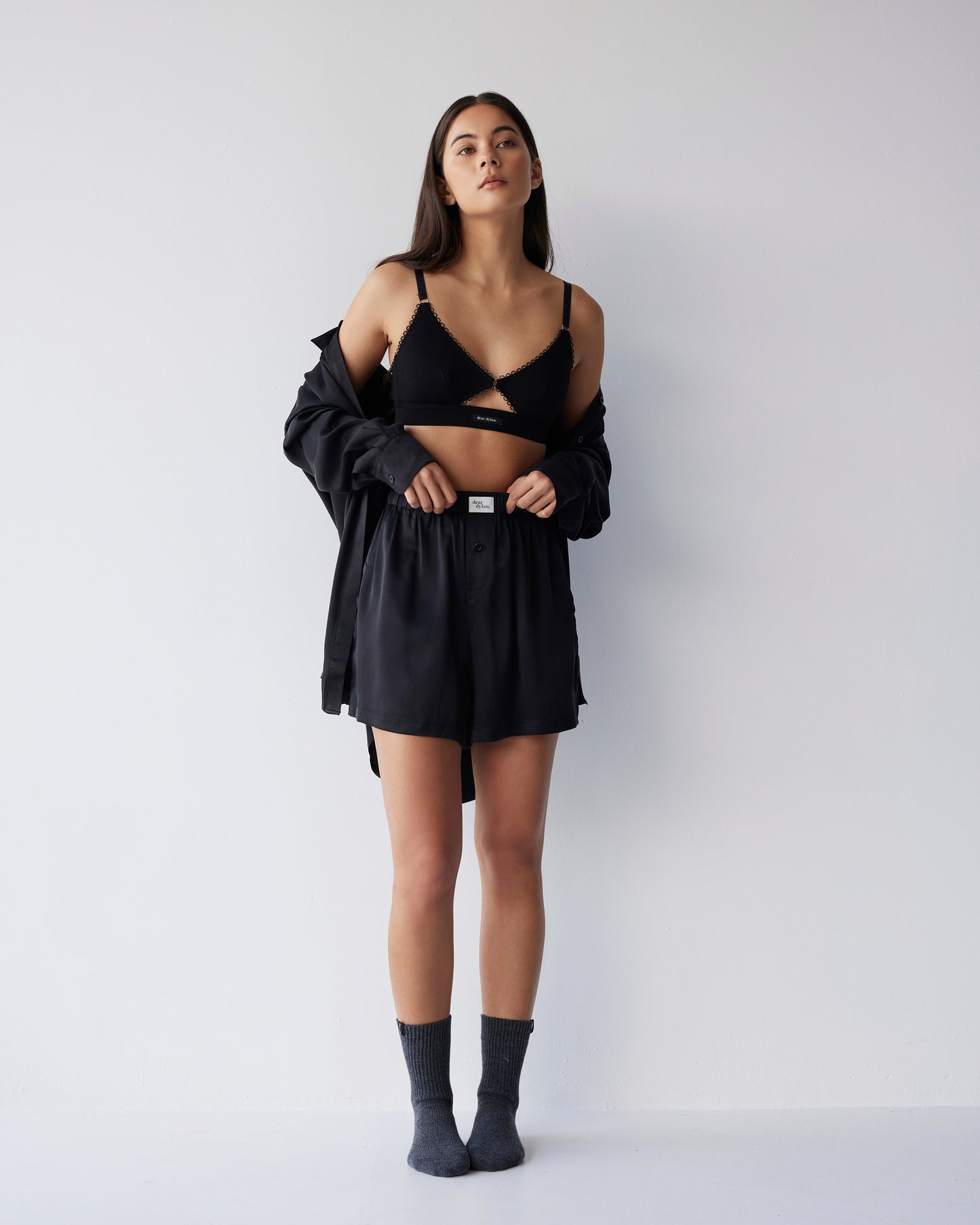 Dear Dylan | Silk Boxer Short - Noir