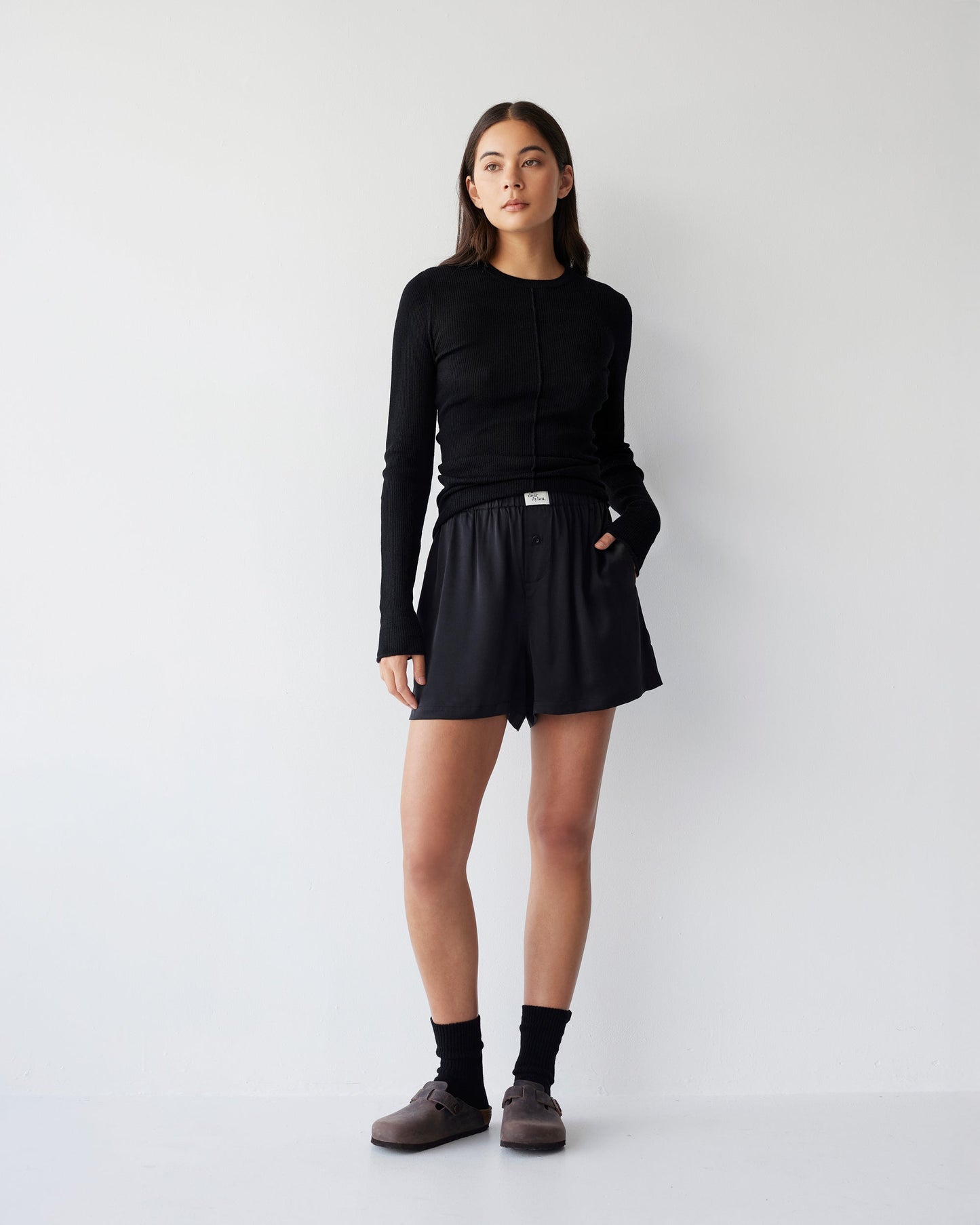 Dear Dylan | Merino Long Sleeve Knit - Noir