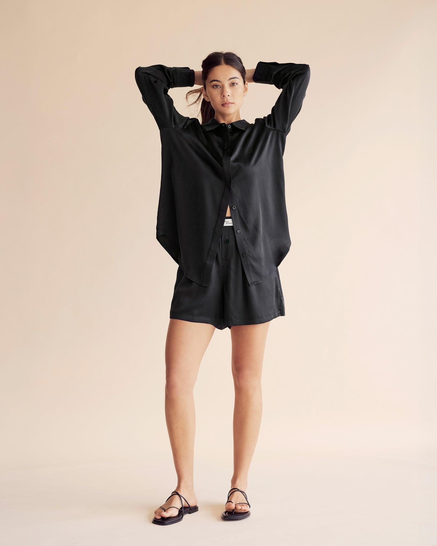 Dear Dylan | Dylan Silk Shirt - Noir