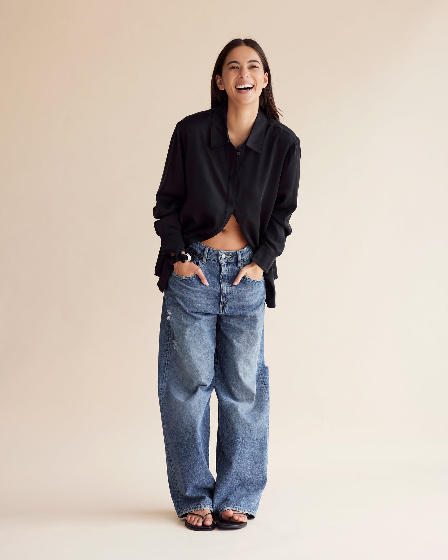 Dear Dylan | Dylan Silk Shirt - Noir