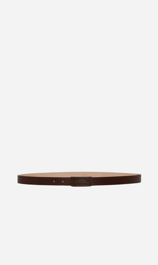 Victoria Beckham | Tonal Frame Belt - Dark Brown
