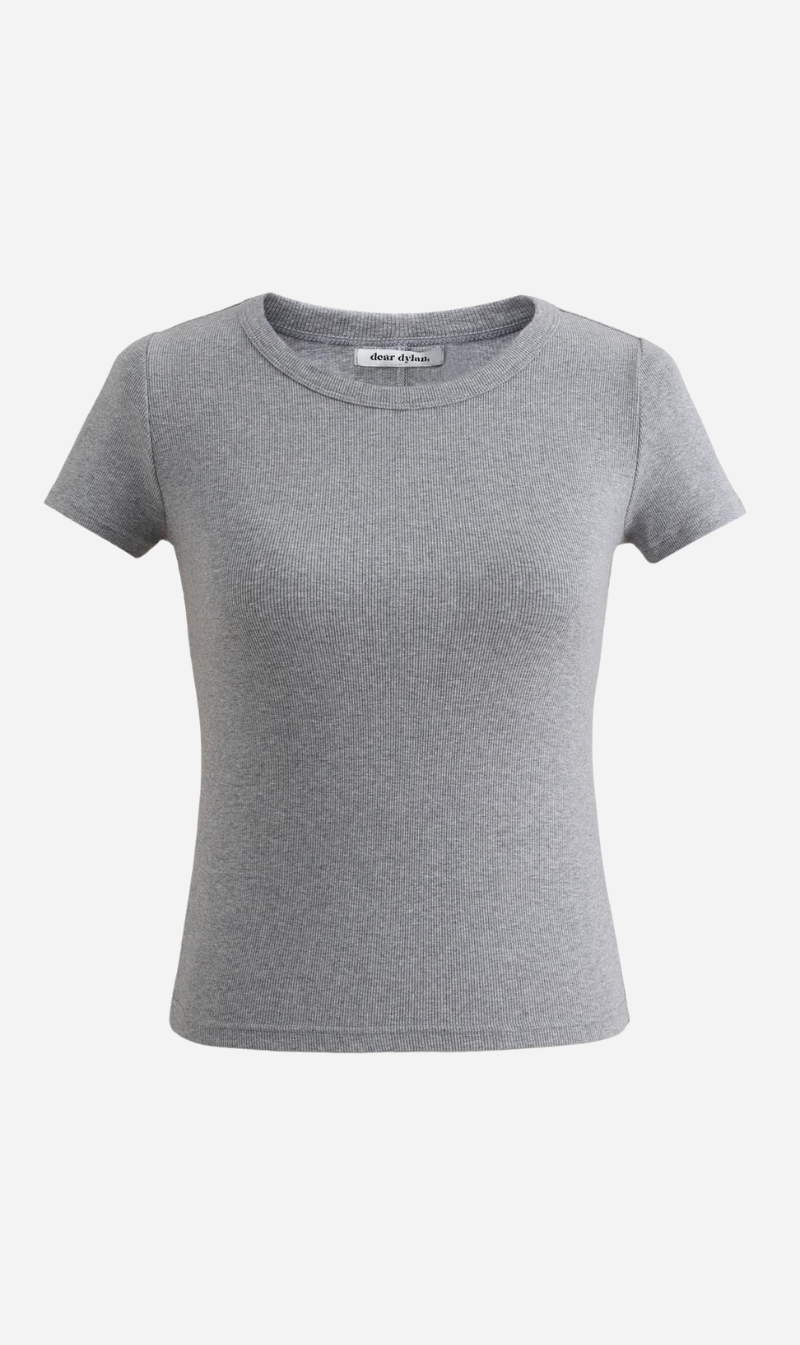 Dear Dylan | Baby Tee - Grey Marle