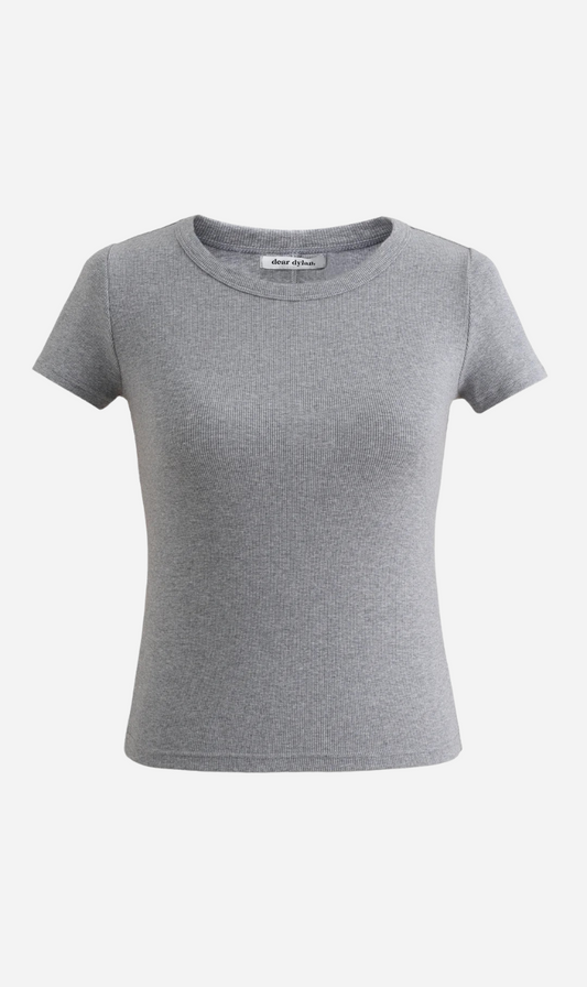 Dear Dylan | Baby Tee - Grey Marle