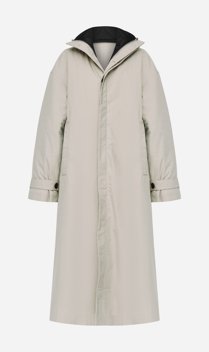 Wynn Hamlyn | Quilted Trench Coat - Taupe