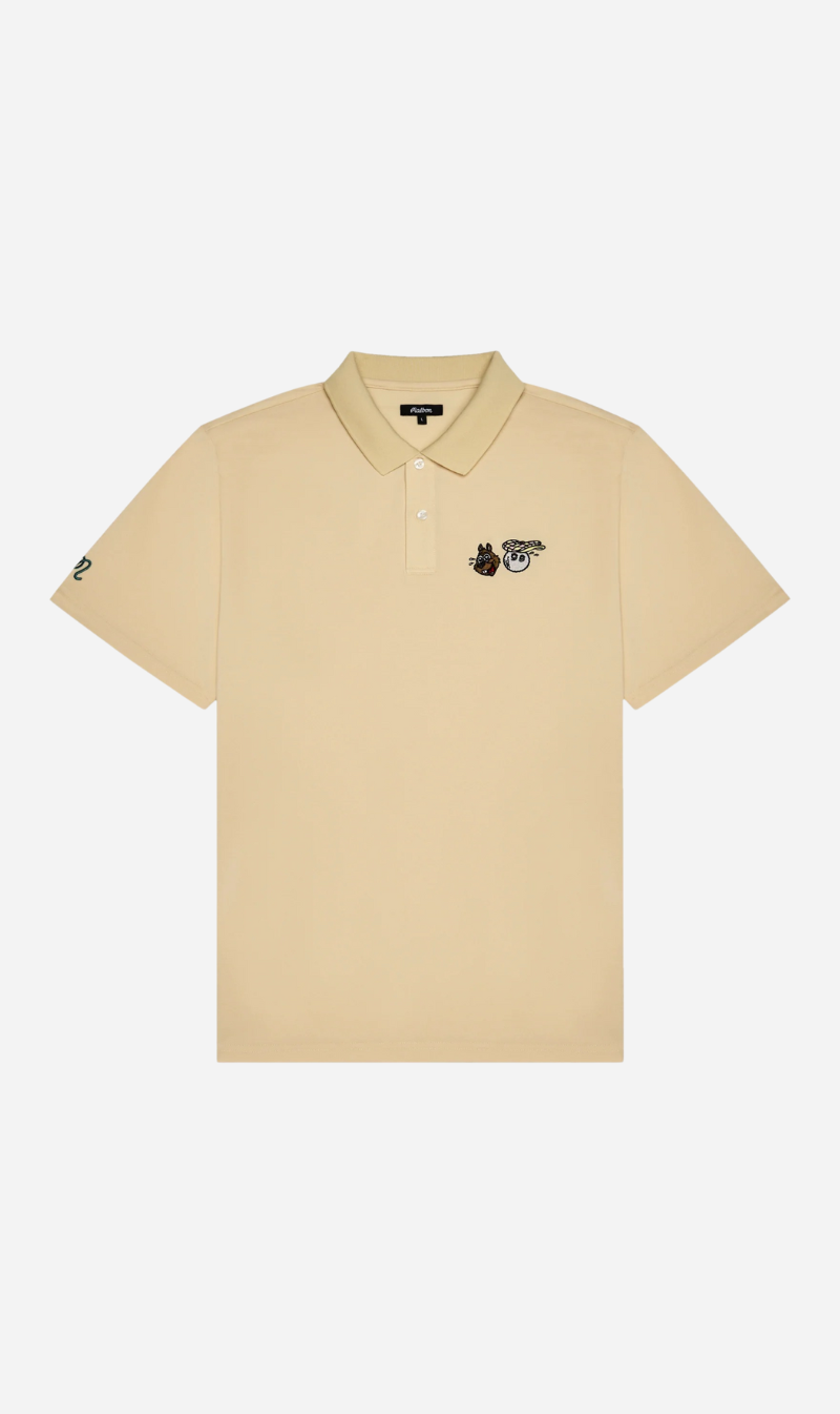 Malbon | Two Man Scram Pique Polo - Light Khaki