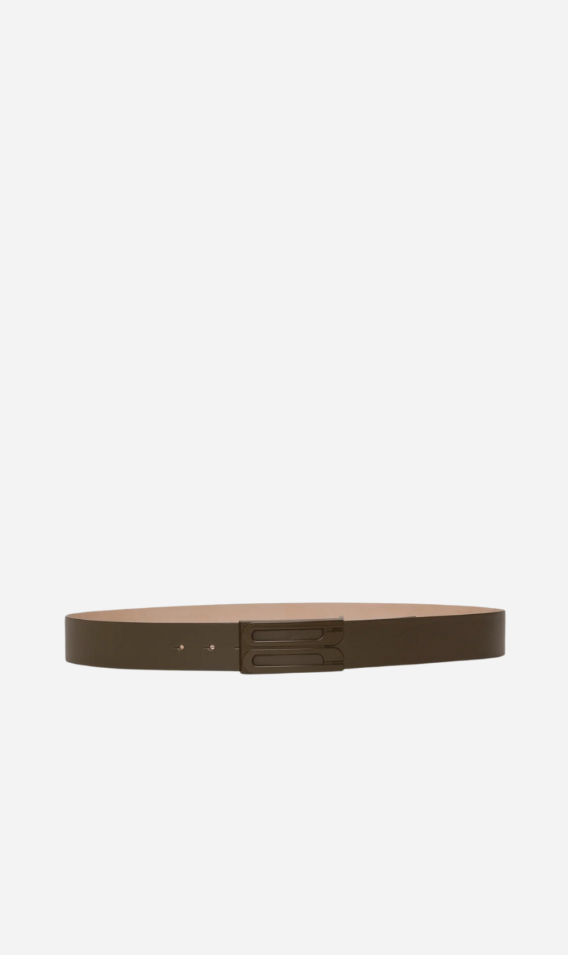 Victoria Beckham | Tonal Jumbo Frame Belt - Dark Khaki