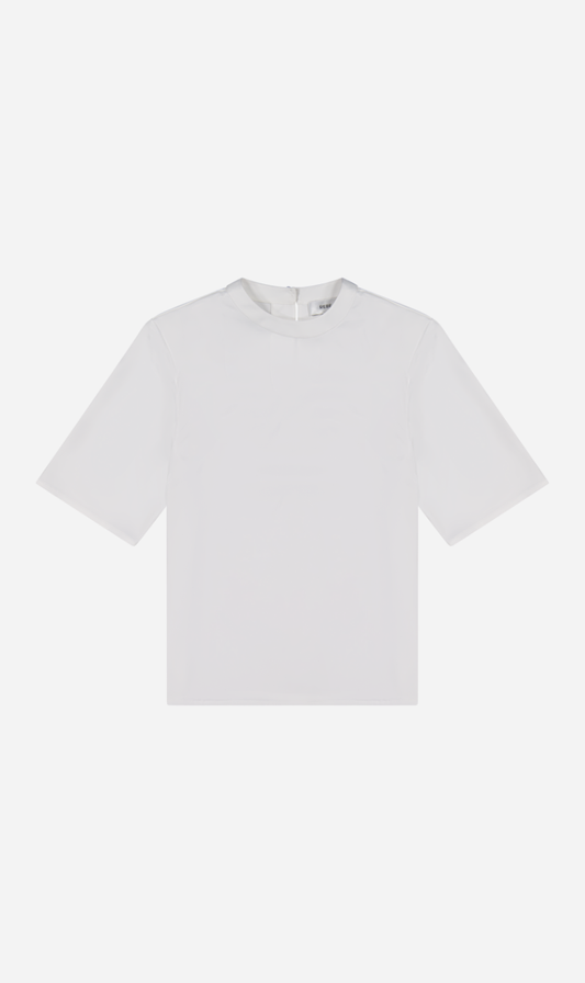 Rebe | Satin Shoulder Top - Ivory
