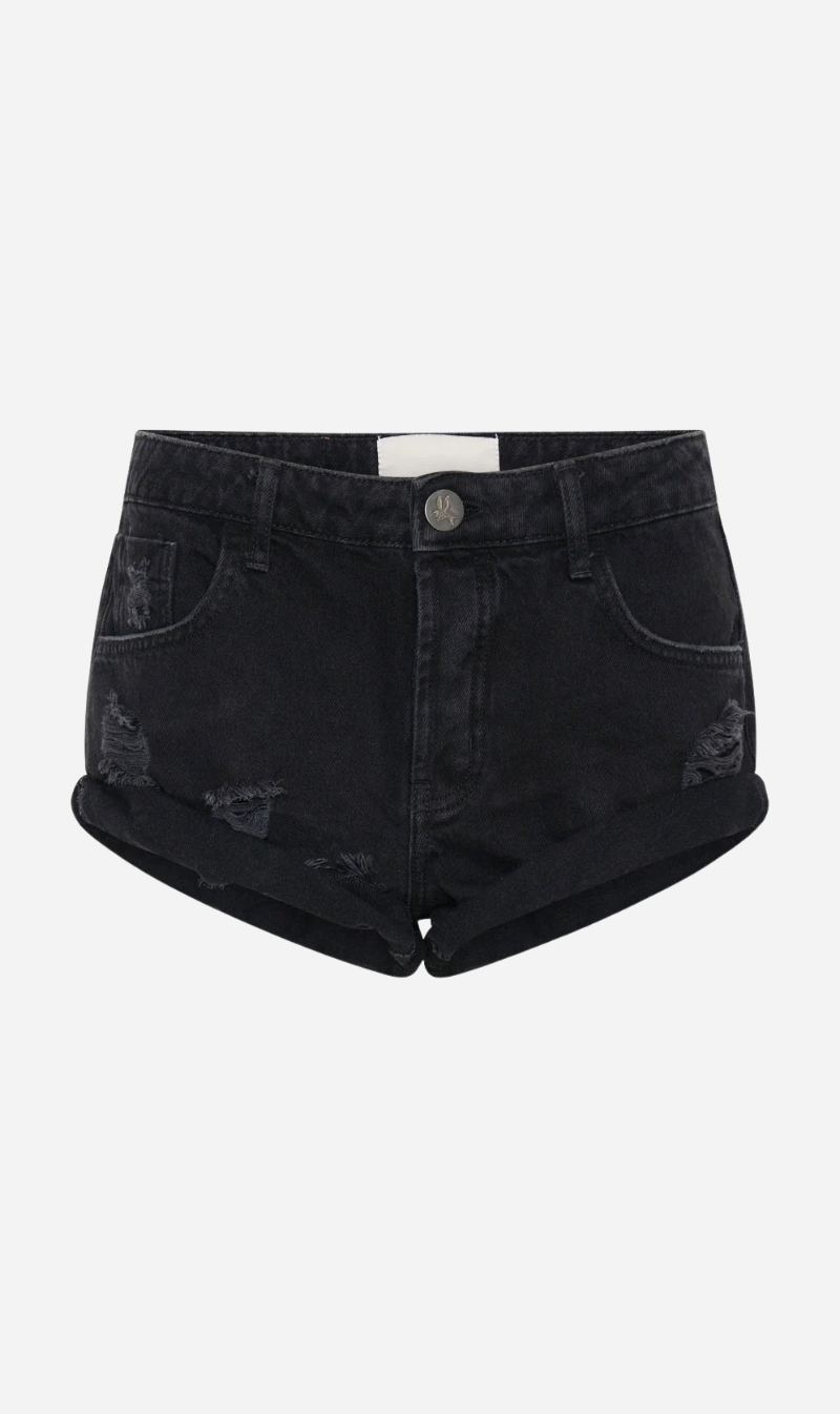 One Teaspoon | Bandit Low Waist Denim Short - Double Black