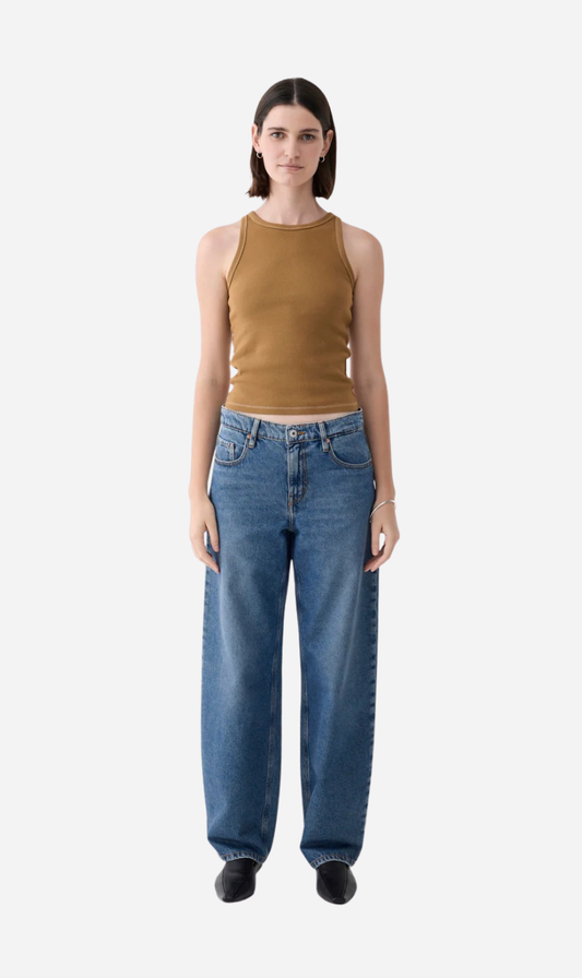 Outland Denim | Avril Mid Slouchy Wide Jean - Moment Mid Blue