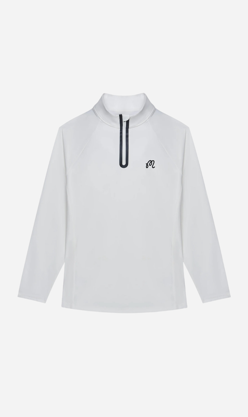 Malbon | Performance Raglan Quarter Zip - White
