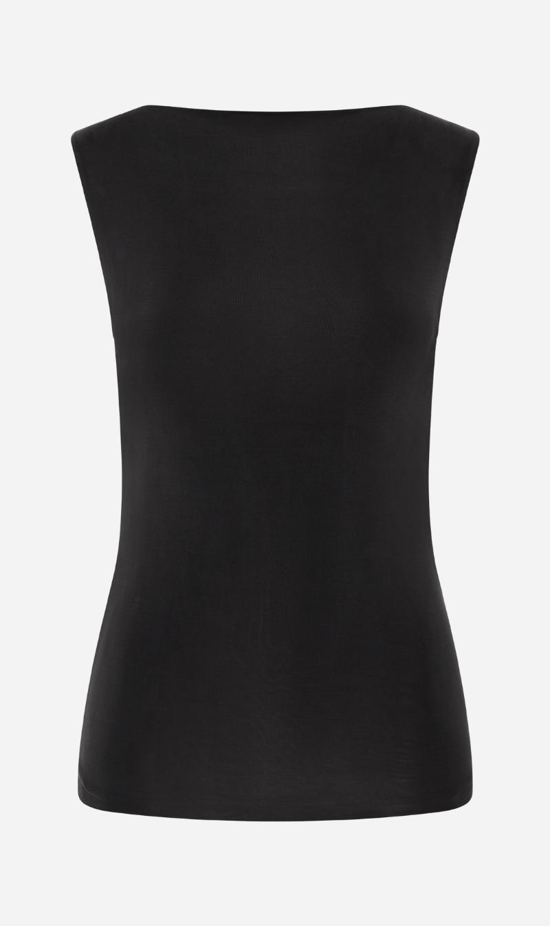 St Agni | Cupro Jersey Top - Black