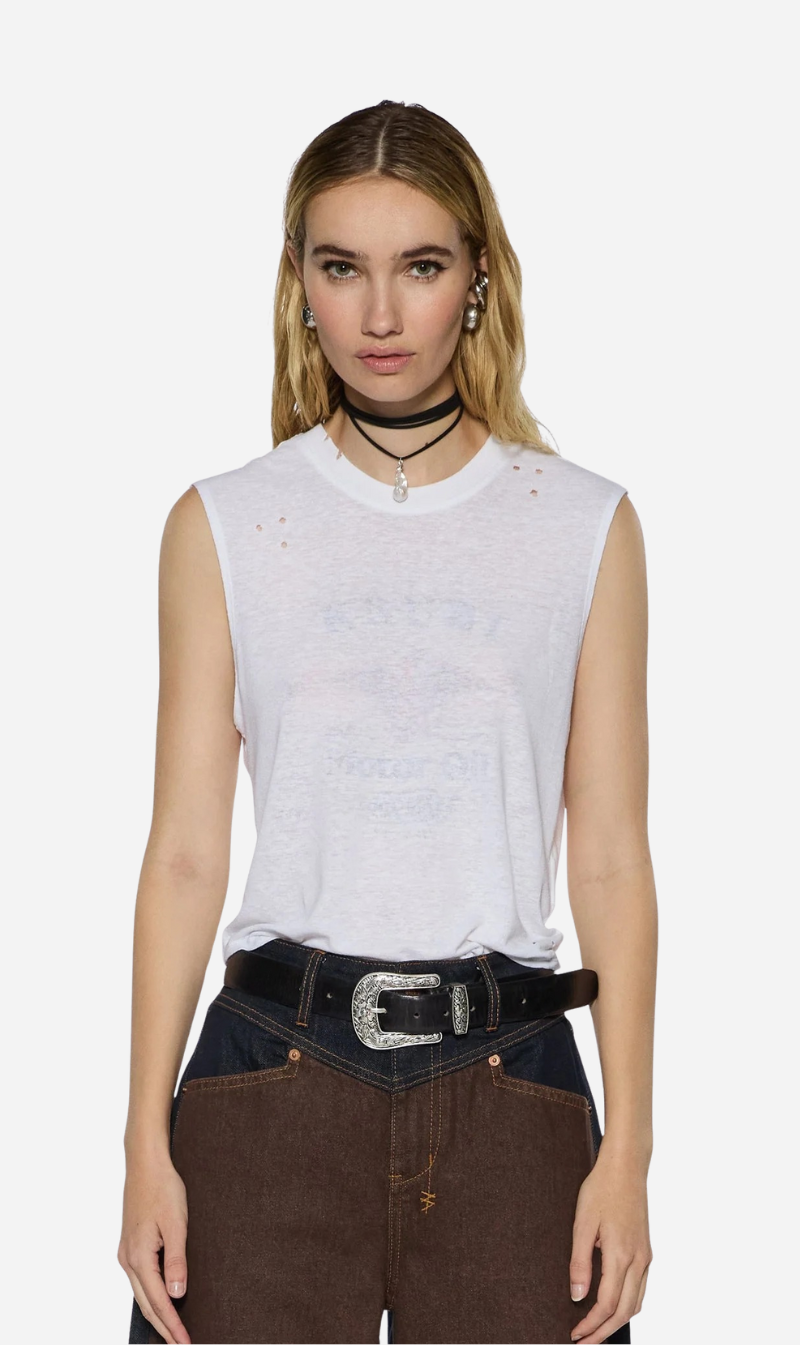 Ksubi | Motor Oil Moss Tank - White