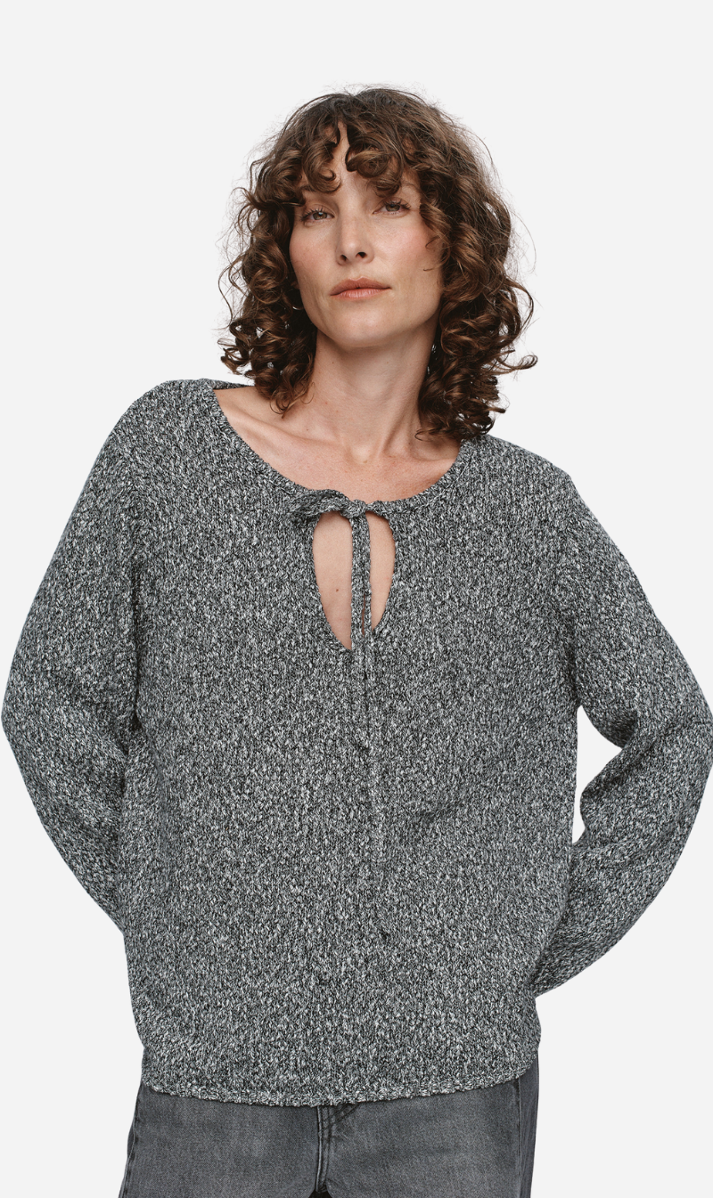 Marle | Gabrielle Jumper - Black/Ivory Melange