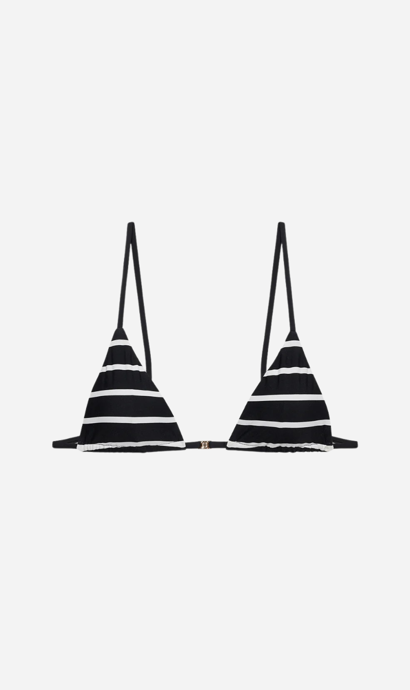 Anine Bing | Bellamy Bikini Top - Black & White Stripe