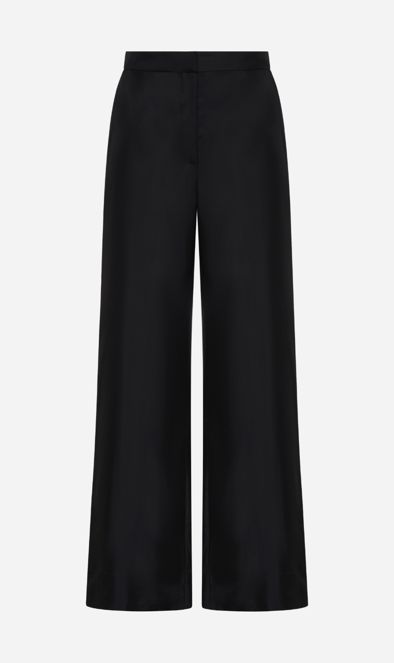 St Agni | Silk Twill Pants - Black