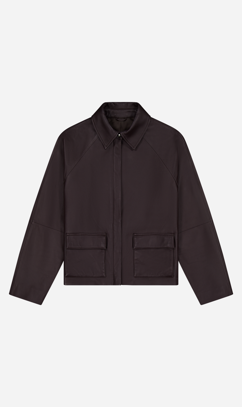 Rebe | Mo Leather Jacket - Balsamic