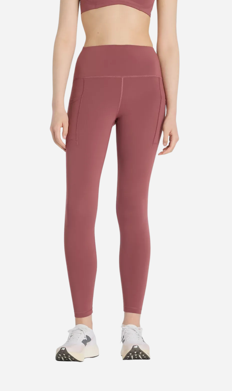 New Balance | Sleek Pocket High Rise Legging 25 Inch - Washed Burgundy
