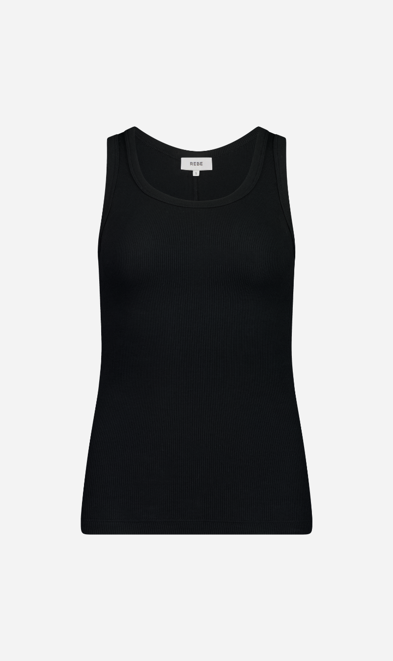 Rebe | Ribbed Tank Top - Black
