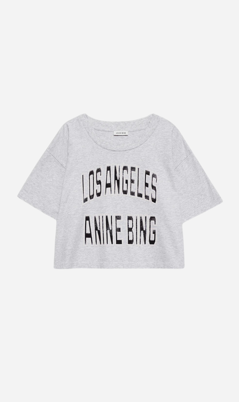 Anine Bing | Johnny Cropped Tee - Grey