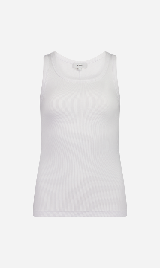 Rebe | Ribbed Tank Top - White