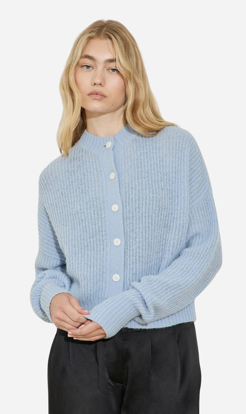 Maison Essentiele | Oversized Crew Neck Cardigan - Pale Blue