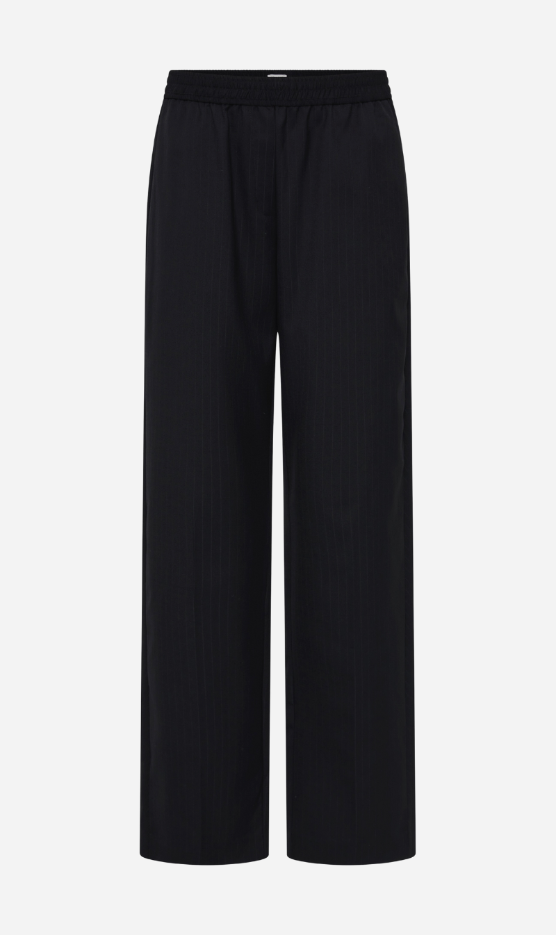 St Agni | Tailored Active Pants - Black Pinstripe