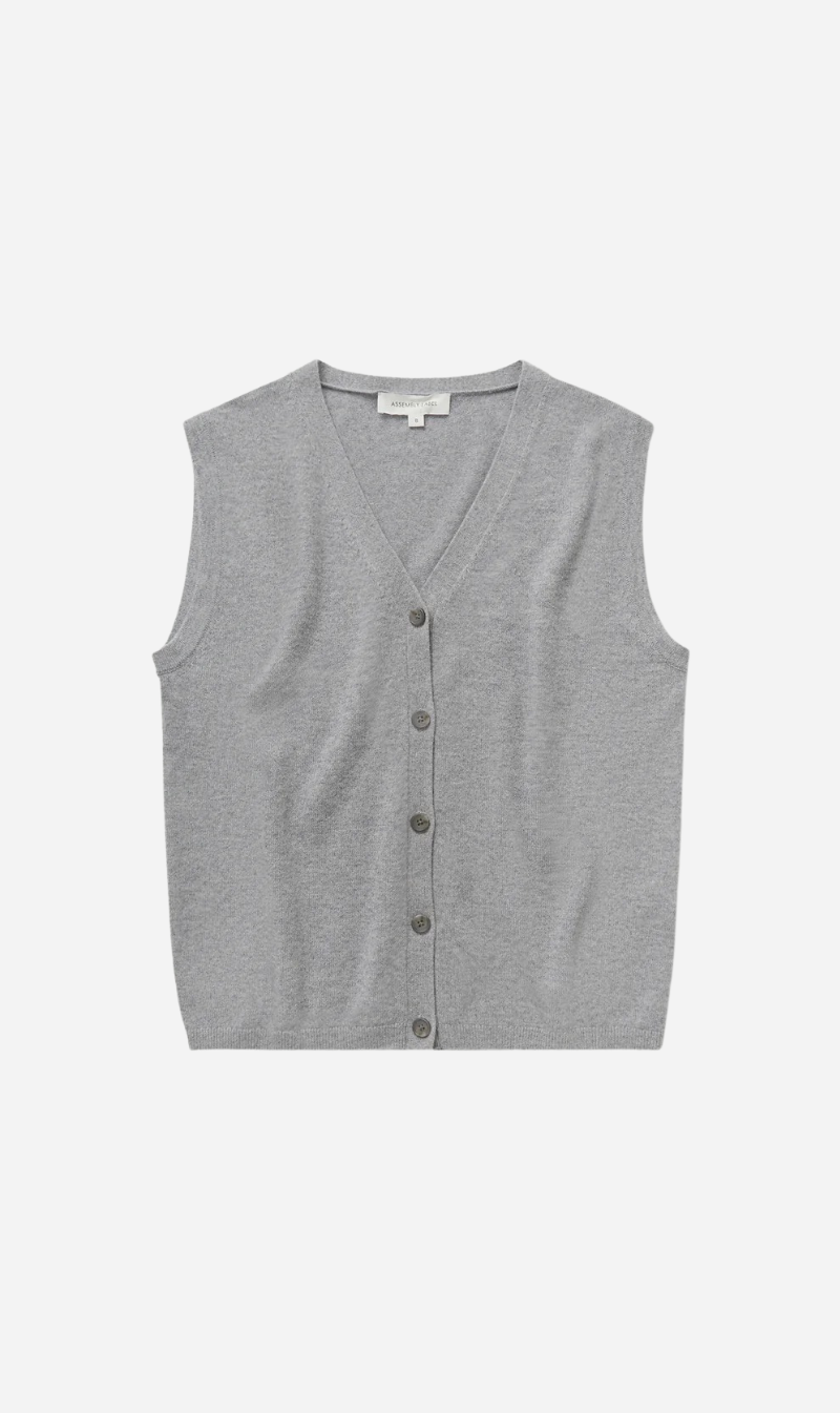 Assembly Label | Lara Cashmere Knit Tank - Grey Marle