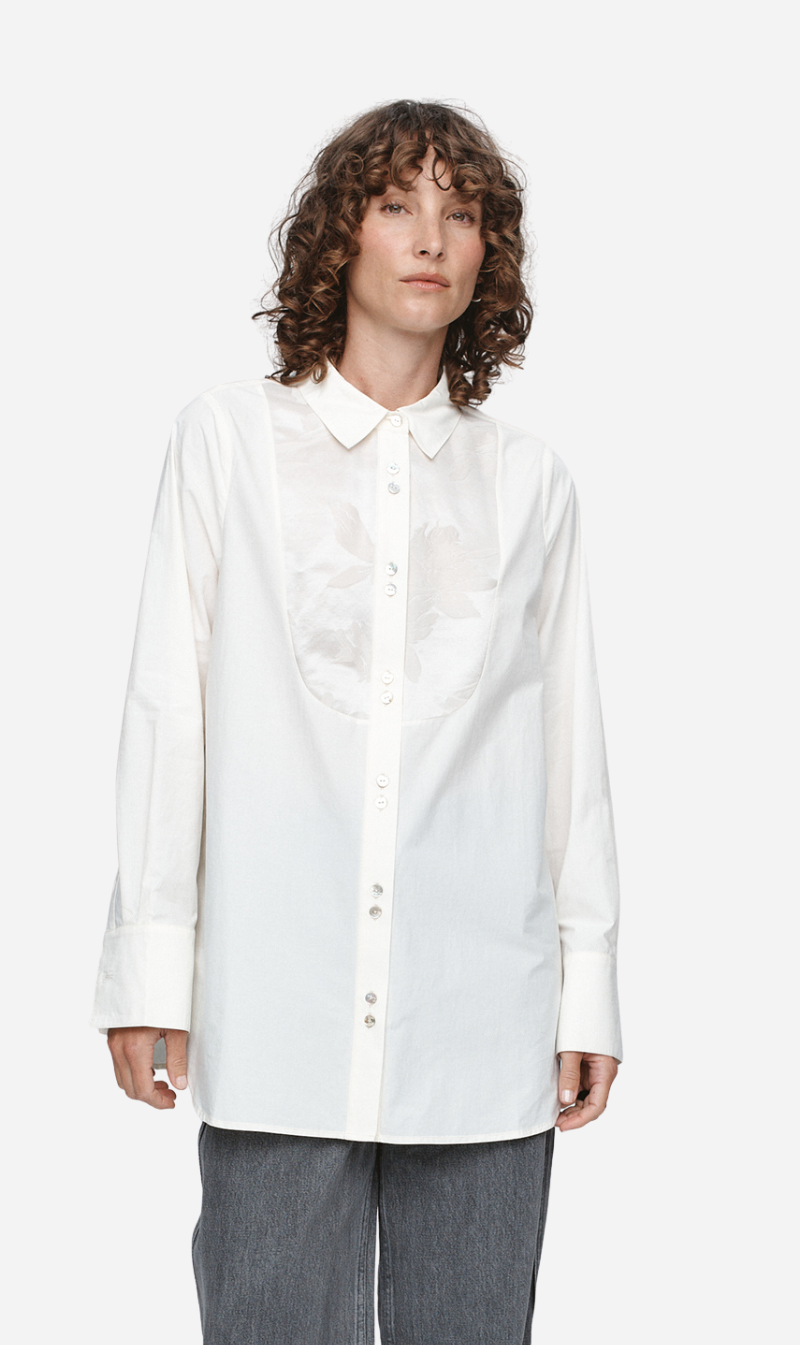 Marle | Tuxedo Shirt - Ivory