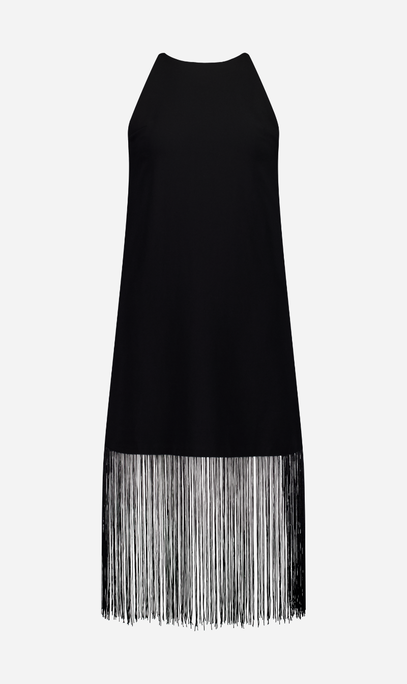 Rebe | Fringe Dress - Black