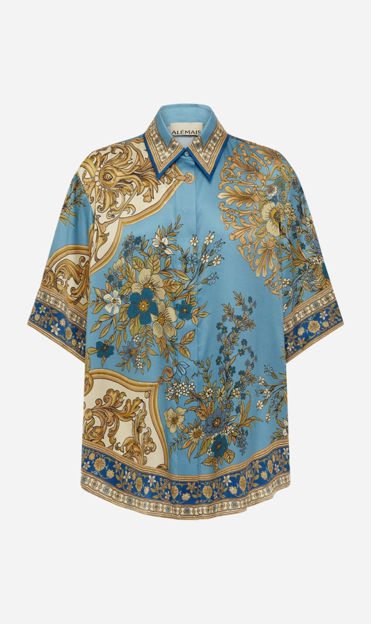 Alemais | Cassie Silk Shirt - Blue