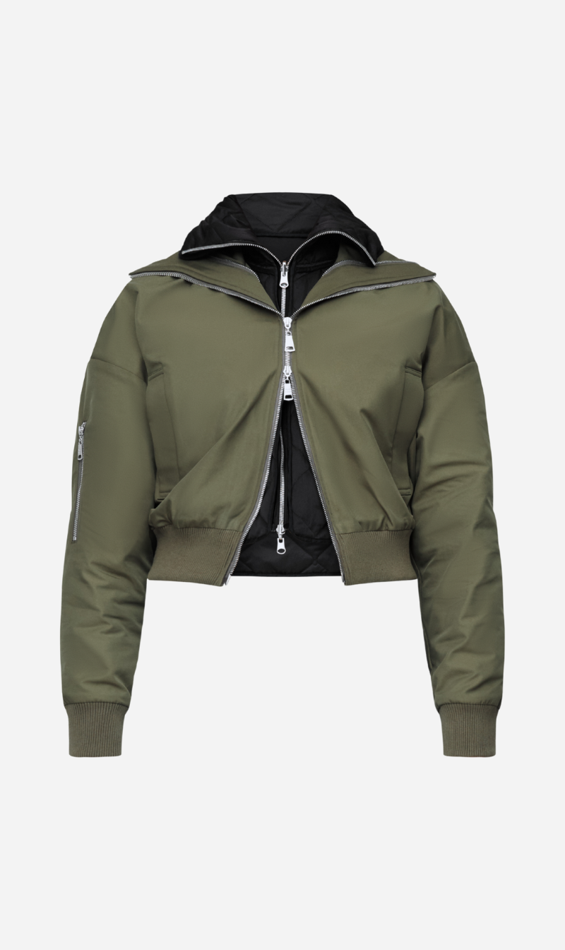 Wynn Hamlyn | Quilted Bomber Jacket - Khaki