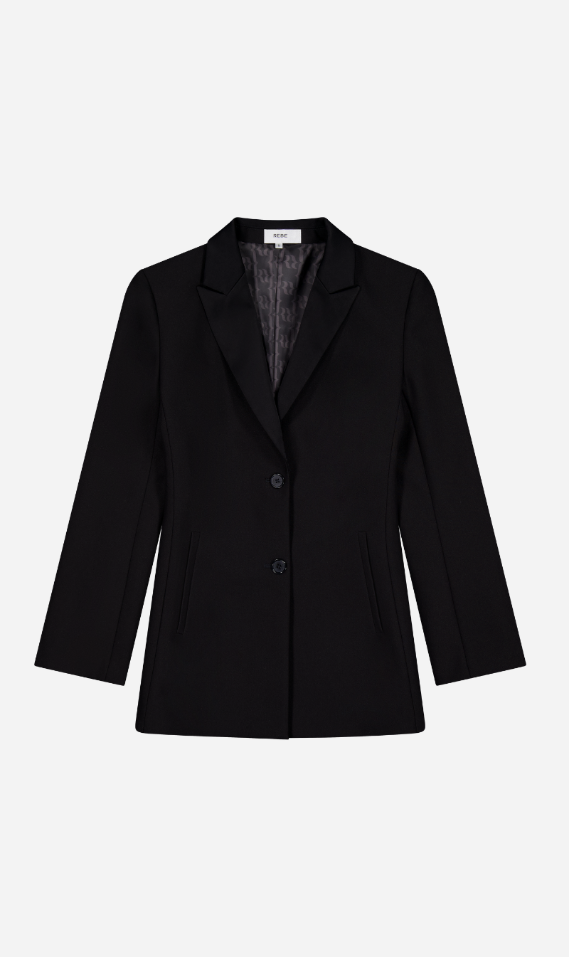 Rebe | Long Line Blazer - Black