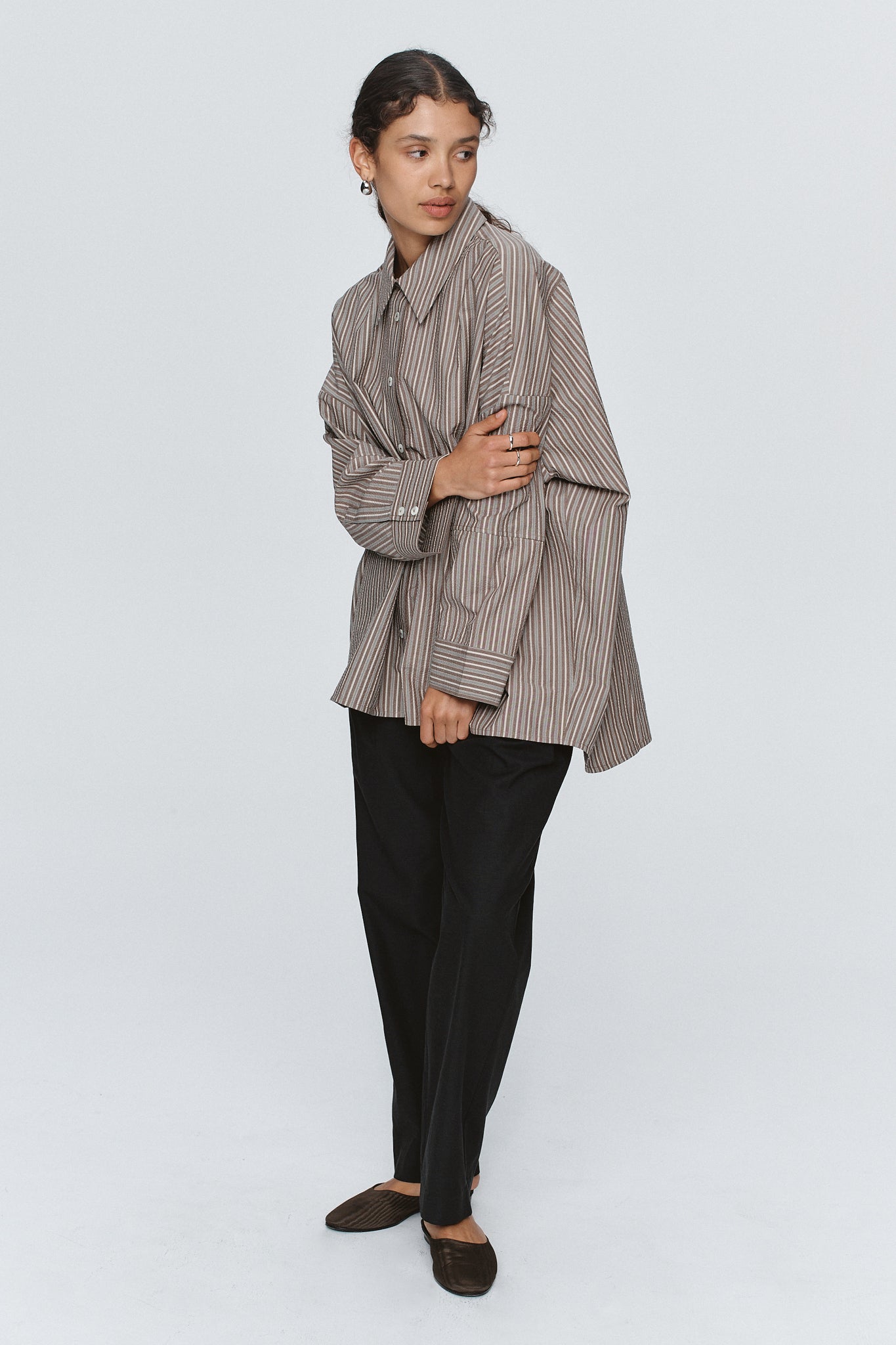 Marle | Edie Shirt - Chocolate Stripe