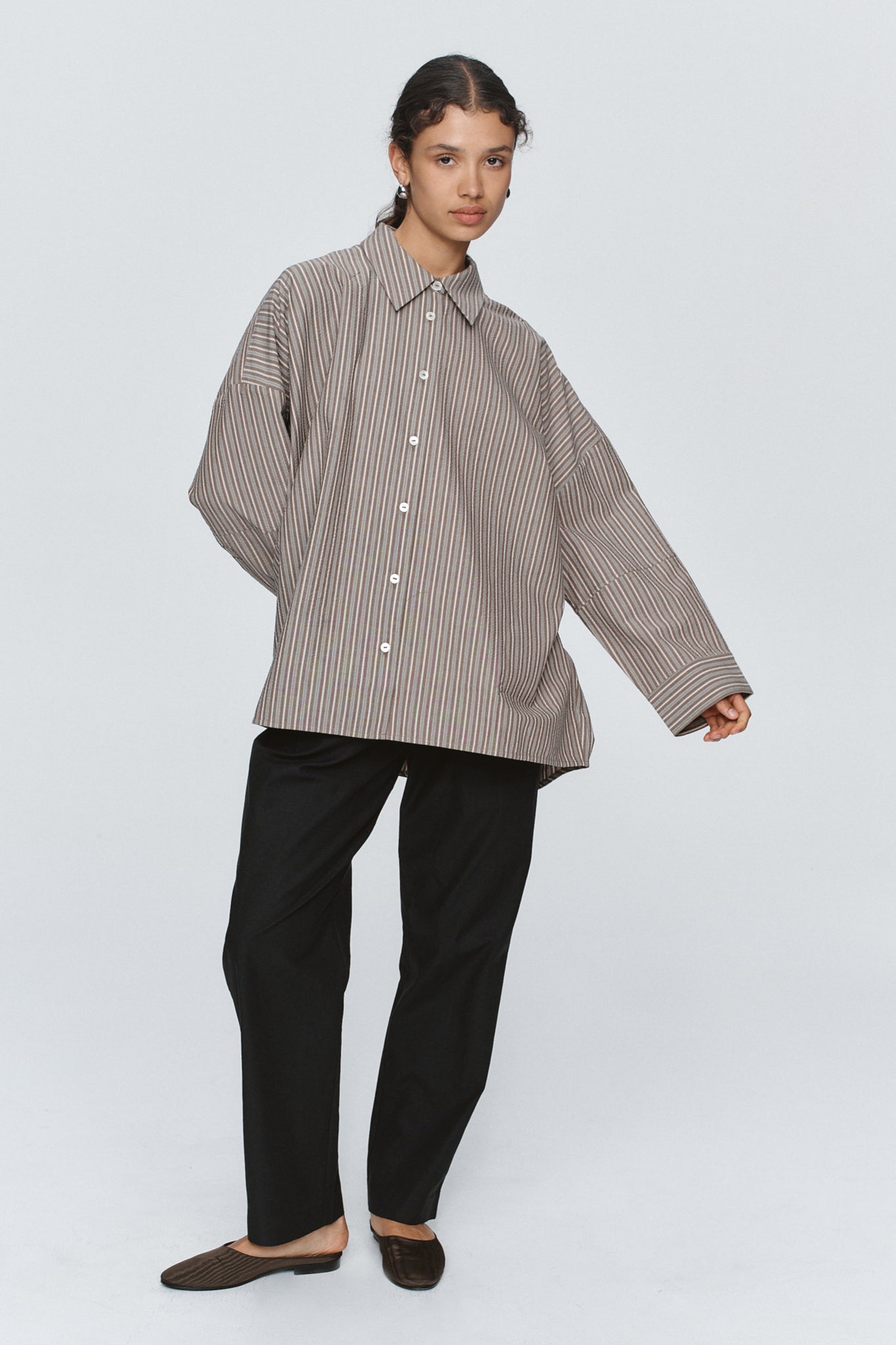 Marle | Edie Shirt - Chocolate Stripe